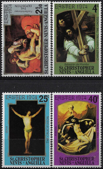 1974 St Christopher Easter 4v. MNH SG n. 296/299
