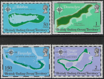 1975 British Indian Ocean Territory maps 4v. MNH SG n. 81/84
