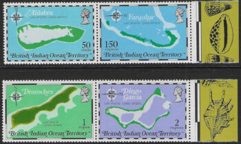 1975 British Indian Ocean Territory maps 4v. with appendix MNH SG n. 81/84
