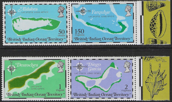 1975 British Indian Ocean Territory maps 4v. with appendix MNH SG n. 81/84