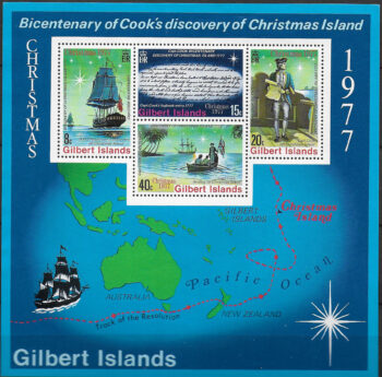 1977 Gilbert Islands discovery of Christmas Island 1 mini-sheet MNH SG n. MS 59