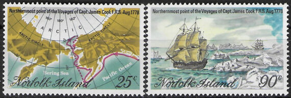 1978 Norfolk Captain Cook Northern-most vojages 2v. MNH SG n. 213/14