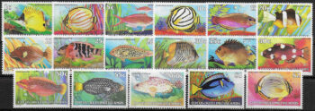 1979 Cocos Islands fish 17v. MNH SG n. 34/47
