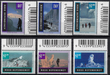 1996 Ross Dependency glacier 6v. MNH SG. n. 38/43