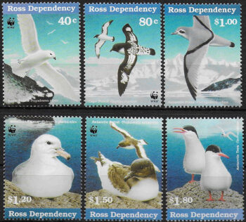 1997 Ross Dependency  seabirds 6v. WWF MNH SG. n. 44/47+50+53