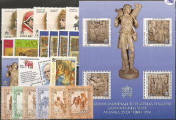 1998 Vaticano annata completa 31v+1MS+1 booklet MNH