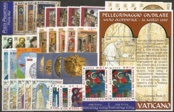 2001 Vaticano annata completa 40v+1MS+1 booklet MNH