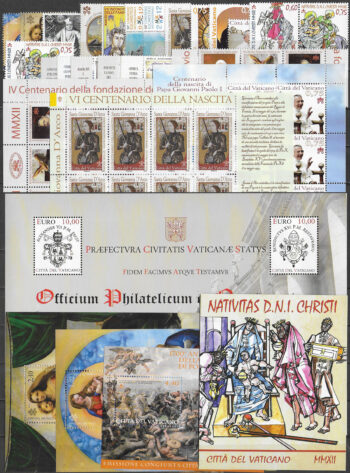 2012 Vaticano annata completa 23v.+7MS+1 booklet MNH
