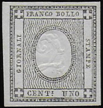 1861 Italia Sardegna 1c. errore di cifra MNH Sassone n. 19I