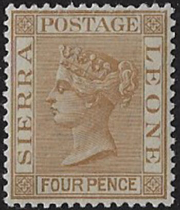 1884 Sierra Leone Victoria 4d. brown MNH SG. n. 33