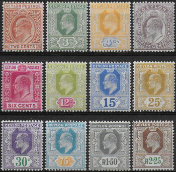 1904-05 Ceylon Edoardo VII 12v. MNH SG n. 277/88