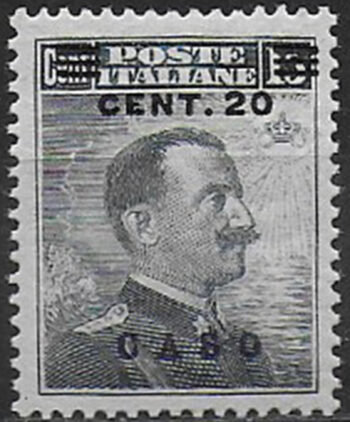 1916 Egeo Caso 20c. su 15c. bc MNH Sassone n. 8