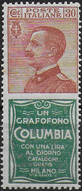 1924-25 Italia Pubblicitari 30c. Columbia MNH Sassone n. 9