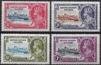 1935 British Solomon Silver Jubilee 4v. MNH SG. n. 53/56