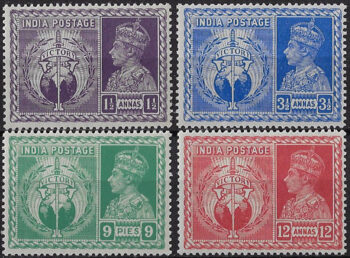 1946 India Victory 4v. MNH SG n. 278/81