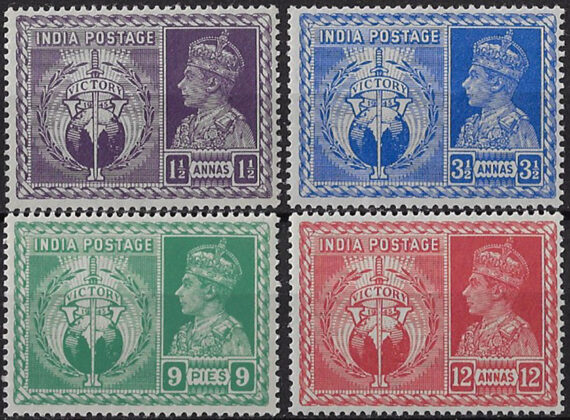 1946 India Victory 4v. MNH SG n. 278/81