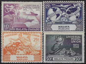 1949 Pahang UPU 75th Anniversary 4v. MNH SG. n. 49/52