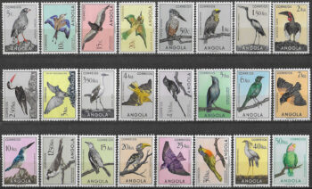 1951 Angola Uccelli 24v. MNH Michel n. 339/62