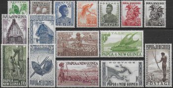 1952-58 Papua New Guinea 16v. MNH SG n. 1/15