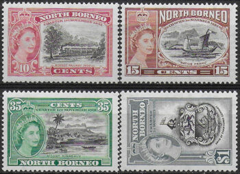 1956 North Borneo Charter 1st november 1881 4v. MNH SG. n. 387/90
