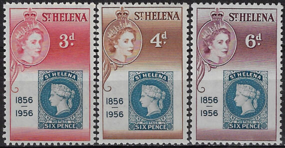 1956 St Helena 1st postage stamp 3v. MNH SG. n. 166/68