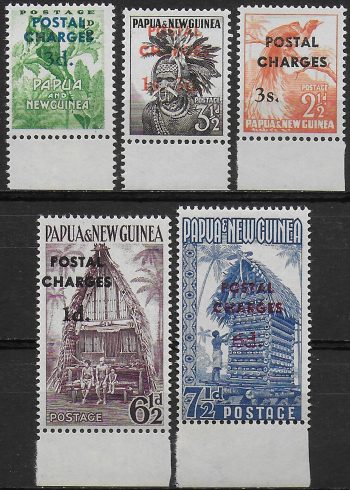 1960 Papua New Guinea postal charge 5v. MNH SG n. D2/D6