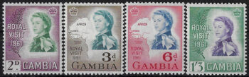 1961 Gambia Royal visit 4v. MNH SG. n. 186/89