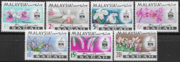 1965-68 Sabah flowers 7v. MNH SG n. 424/30
