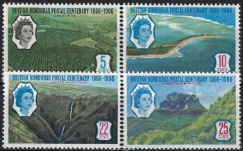 1966 British Honduras 1st postage stamp 4v. MNH SG. n. 235/38