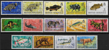 1968 British Honduras wildlife 14v. MNH SG. n. 256/278