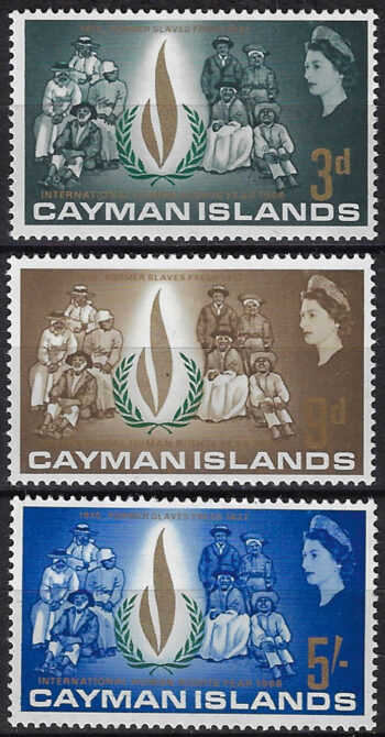 1968 Cayman Islands human rights year 3v. MNH SG. n. 209/11