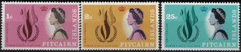 1968 Pitcairn Islands human rights 3v. MNH SG n. 85/87