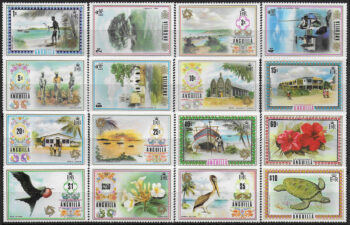 1972 Anguilla various subjects 16v. MNH SG. n. 130/144a