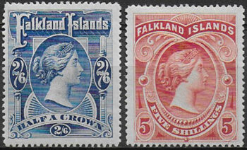 1898 Falkland Islands Victoria 2v. MH SG n. 41/42