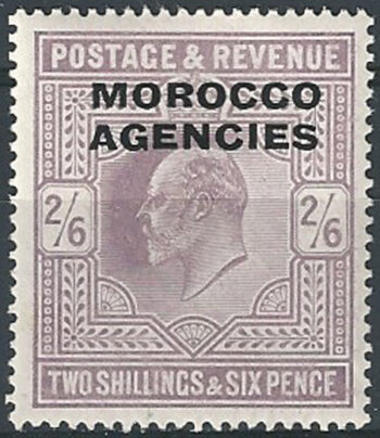 1907 Morocco Agencies Edward VII 2s.6d. dull purple MNH SG n. 38a