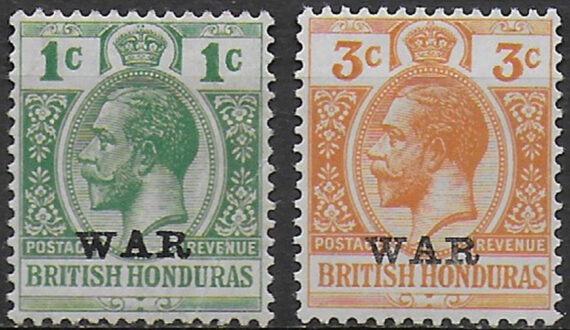 1917-18 British Honduras WAR 2v. MNH SG. n. 116/18