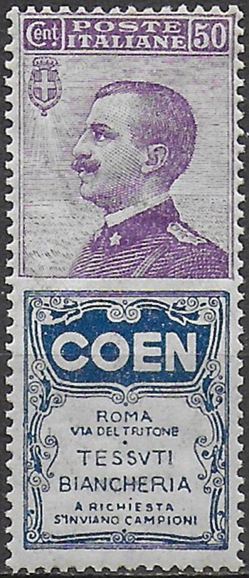 1924-25 Italia Pubblicitari 50c. Coen MNH Sassone n. 10