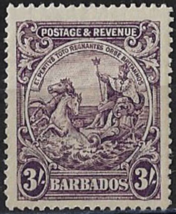 1925 Barbados Giorgio V 3s.deep violet MNH SG n. 239