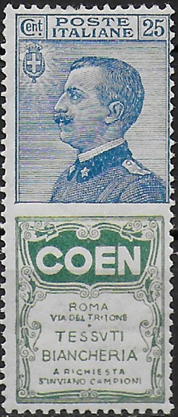 1925 Italia Pubblicitari 25c. Coen MNH Sassone n. 5