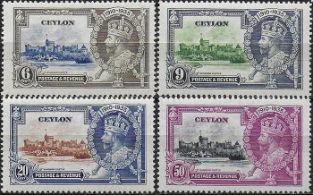 1935 Ceylon Silver Jubilee 4v. MNH SG n. 379/82