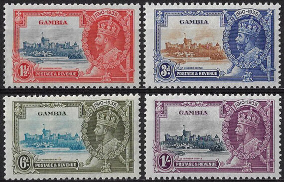 1935 Gambia Silver Jubilee 4v. MNH SG n. 143/46