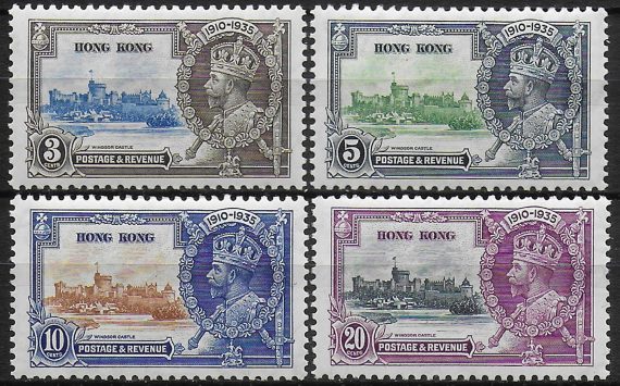 1935 Hong Kong Silver Jubilee 4v. MNH SG n. 133/36