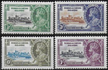 1935 Turks and Caicos Silver Jubilee 4v. MNH SG n. 187/90