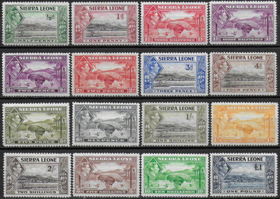 1938-44 Sierra Leone Giorgio VI 16v MNH SG n. 188/200