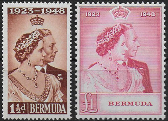 1948 Bermuda Silver Wedding 2v. MNH SG n. 125/26