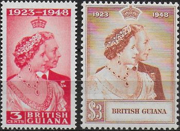 1948 British Guiana Silver Wedding 2v. MNH SG n. 322/23