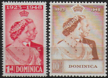 1948 Dominica Silver Wedding 2v. MNH SG n. 112/13