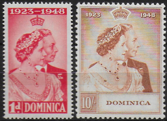 1948 Dominica Silver Wedding 2v. MNH SG n. 112/13