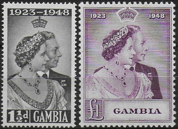 1948 Gambia Silver Wedding 2v. MNH SG n. 164/65
