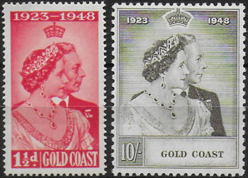1948 Gold Coast Silver Wedding 2v. MNH SG n. 147/48